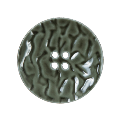 Italian Olivine Green Textured Button - 44L/28mm | Mood Fabrics