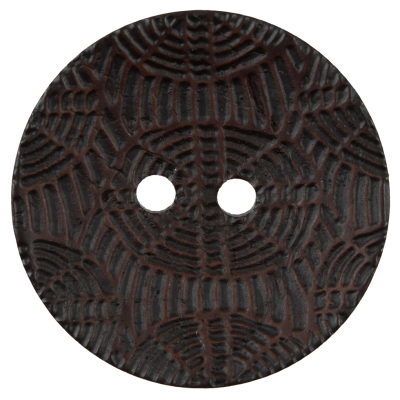 Italian Dark Brown Etched Coconut Button - 64L/40.5mm | Mood Fabrics