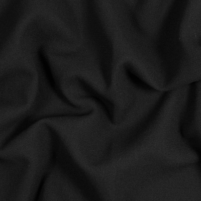 Italian Black Virgin Wool Double Crepe | Mood Fabrics