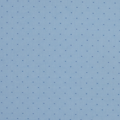 Blue Luxury Cotton Shirting with Navy Square Polka Dots | Mood Fabrics