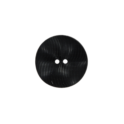 Italian Black Textured Wave Button - 28L/18mm | Mood Fabrics