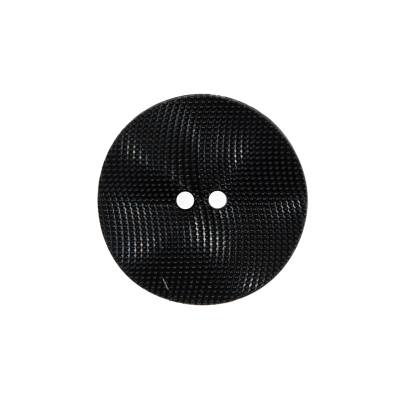 Italian Black Textured Wave Button - 36L/23mm | Mood Fabrics