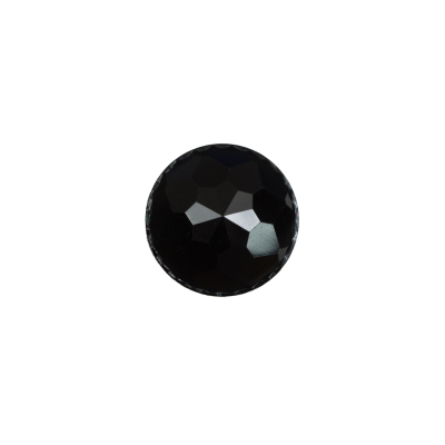 Italian Black Plated Bevel-Cut Button - 20L/12.5mm | Mood Fabrics