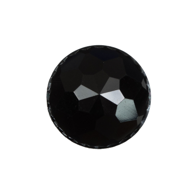 Italian Black Plated Bevel-Cut Button - 36L/23mm | Mood Fabrics