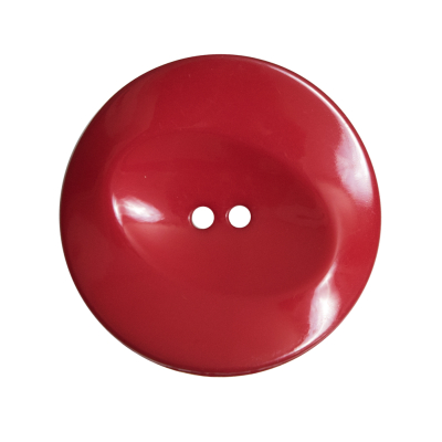 Italian Red Concaved Plastic 2-Hole - 44L/28mm | Mood Fabrics