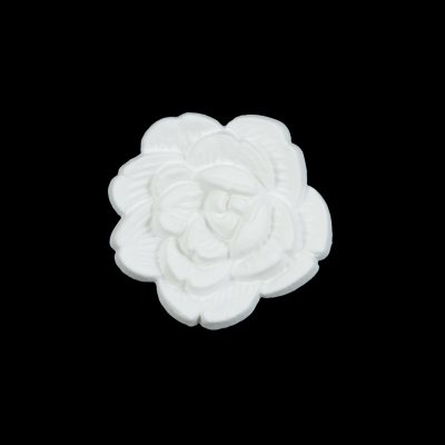 Italian White Flower Shank Back Button - 36L/23mm | Mood Fabrics