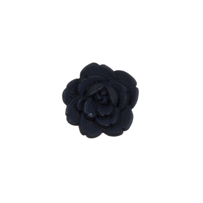 Italian Navy Flower Shank Back Button - 24L/15mm | Mood Fabrics