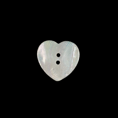 Italian Iridescent Heart-Shaped Shell Button - 24L/15mm | Mood Fabrics
