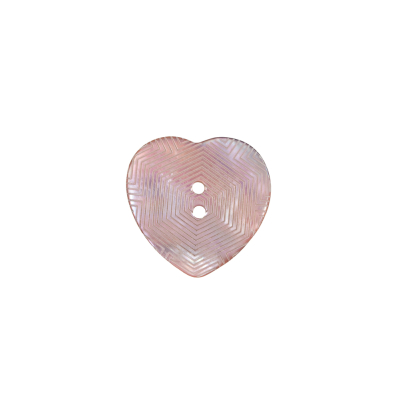 Italian Pink Heart-Shaped Shell Button - 24L/15mm | Mood Fabrics