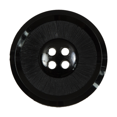 Italian Black Plastic 4-Hole Button - 54L/34mm | Mood Fabrics