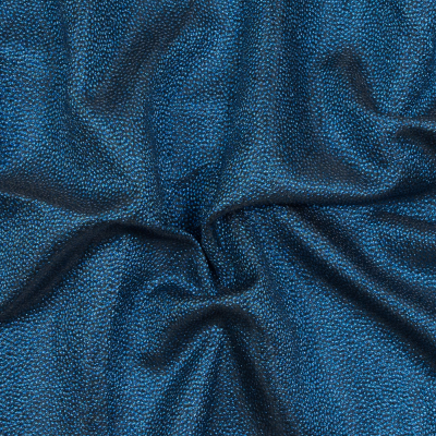 Metallic Blue and Black Cheetah Spotted Luxury Brocade | Mood Fabrics