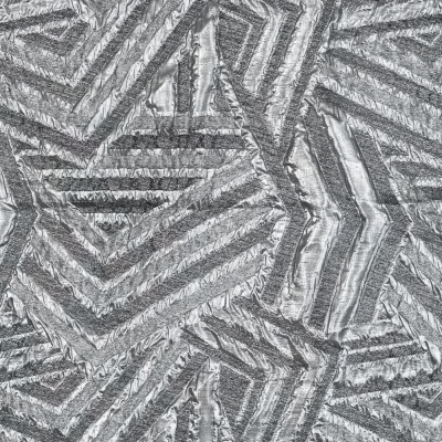Silver Luxury Geometric Metallic Brocade | Mood Fabrics