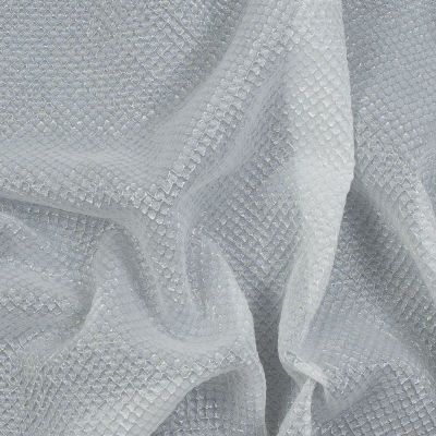 Marylin Metallic Transparent White Diamond Quilted Brocade | Mood Fabrics