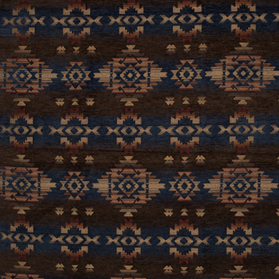 Navajo Midnight Geometric Polyester Chenille | Mood Fabrics
