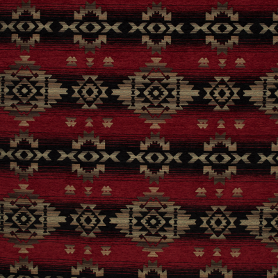 Navajo Fire Geometric Polyester Chenille | Mood Fabrics