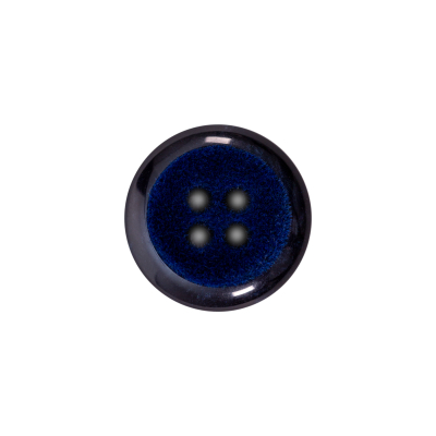 Italian Navy 4-Hole Velvet-Faced Plastic Button - 28L/18mm | Mood Fabrics