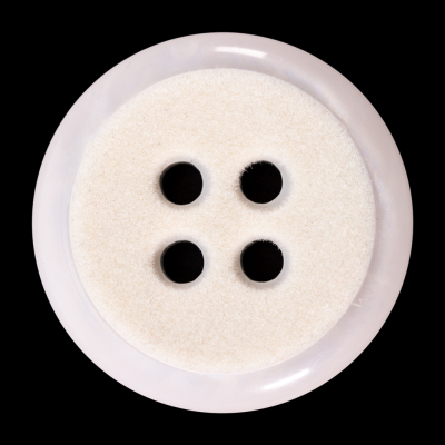 Italian Ivory 4-Hole Velvet-Faced Plastic Button - 54L/34mm | Mood Fabrics