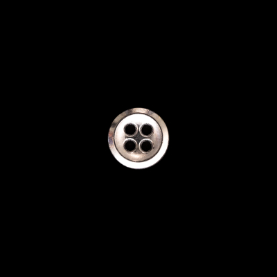Italian Silver Metal 4-Hole Button - 14L/9mm | Mood Fabrics