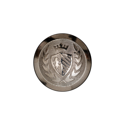 Italian Silver Crest Metal Shank Button - 32L/20mm | Mood Fabrics