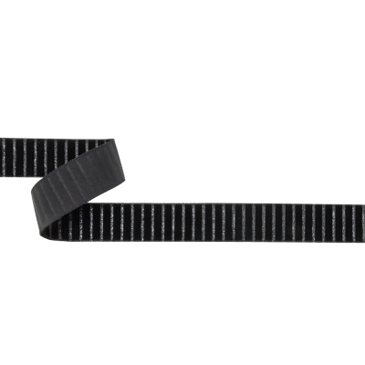 Italian Black Vertical Stripes Velvet Burnout Trim - 0.875