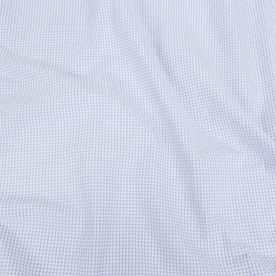 Olinda Light Blue Gingham Organic Cotton Seersucker | Mood Fabrics