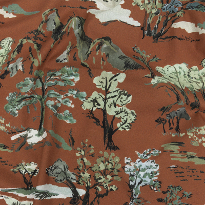 Mood Exclusive Terracotta Copse Conservancy Stretch Cotton Poplin | Mood Fabrics
