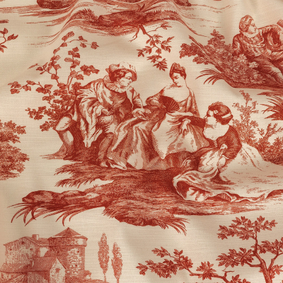Victoria Amaryllis Toile Printed Cotton Canvas | Mood Fabrics