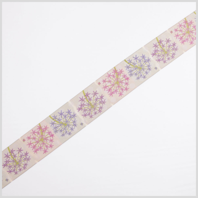 Allium/Cream French Jacquard Ribbon | Mood Fabrics