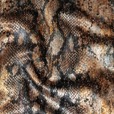 Goldeneye Snakeskin Diamond Textured Polyester Velvet | Mood Fabrics