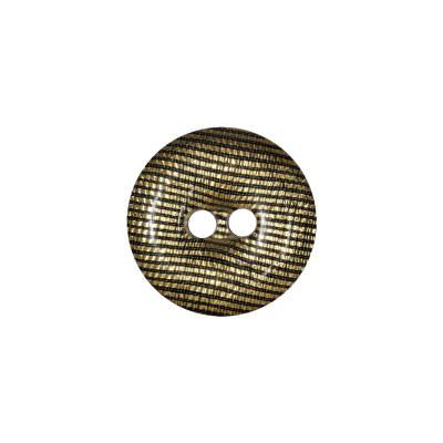 Black and Gold Iridescent Disco Two-Hole Button - 28L/18mm | Mood Fabrics