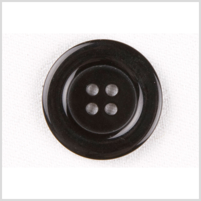 Black Plastic Button - 40L/25.5mm | Mood Fabrics
