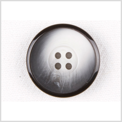 Black/White Plastic Button - 36L/23mm | Mood Fabrics