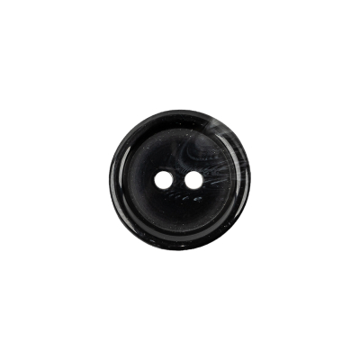 Smoky Black 2-Hole Plastic Button - 24L/15mm | Mood Fabrics