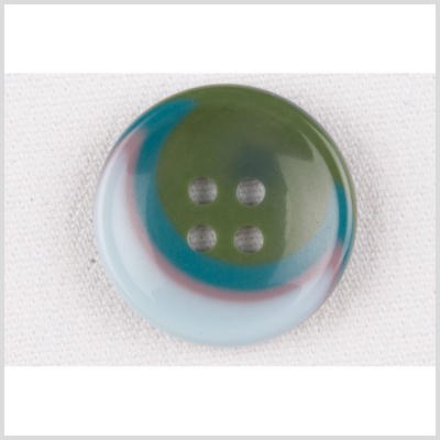 Multi-Green Plastic Button - 40L/25.5mm | Mood Fabrics