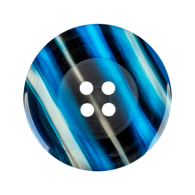 Clear Blue Plastic Button - 48L/30.5mm | Mood Fabrics