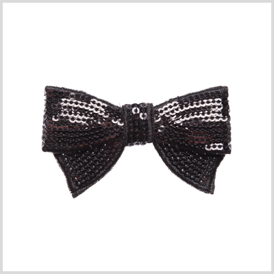 Black Sequined Bow | Mood Fabrics