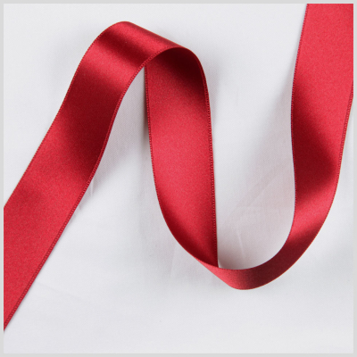 Wine Double Face French Satin Ribbon - 1
