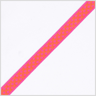 Hot Pink/Fuchsia French Jacquard Ribbon | Mood Fabrics
