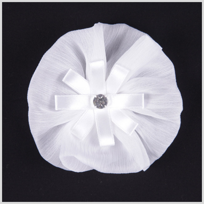 White Organza Flower Pin | Mood Fabrics