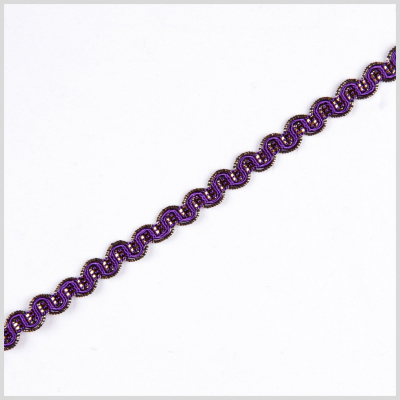 Purple/Gold Metallic Braid | Mood Fabrics