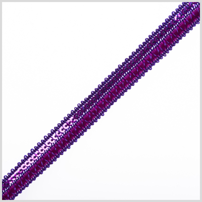 Purple Velvet Sequin Ribbon - 0.5