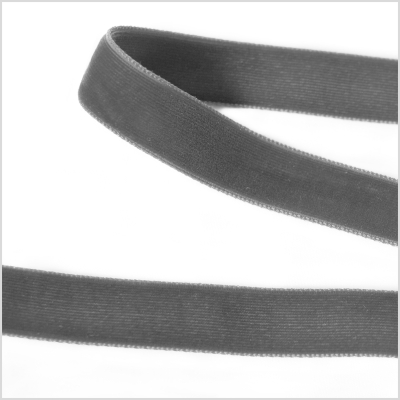 Gray Double Face Velvet Ribbon - 5/8