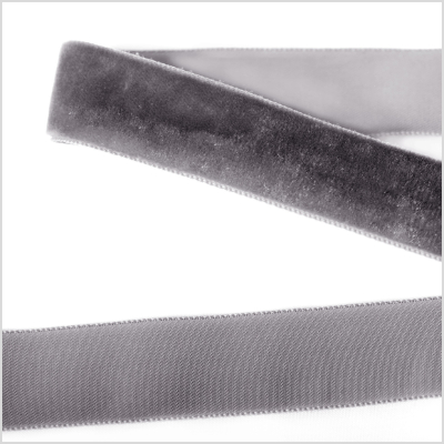 Gray Single Face Velvet Ribbon | Mood Fabrics