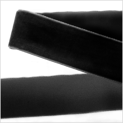 Black Single Face Velvet Ribbon - 1.5