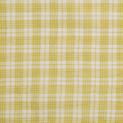 Famous NYC Designer Lemongrass 100% Cotton Sheer Plaid Crepe | Mood Fabrics