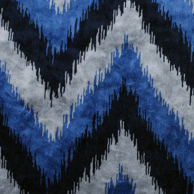 Blue Ikat Velvet | Mood Fabrics