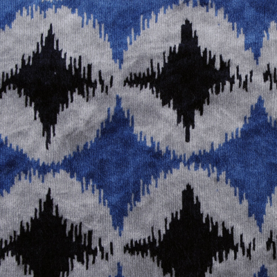 Blue Ikat Velvet | Mood Fabrics