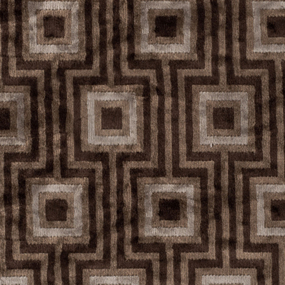 Brown Geometric Velvet | Mood Fabrics