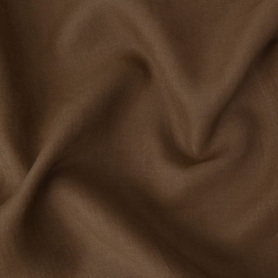 Italian Cocoa Brown Woven Linen | Mood Fabrics
