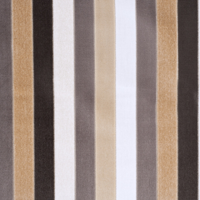 Beige and Gray Striped Velvet | Mood Fabrics